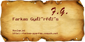 Farkas Gyárfás névjegykártya